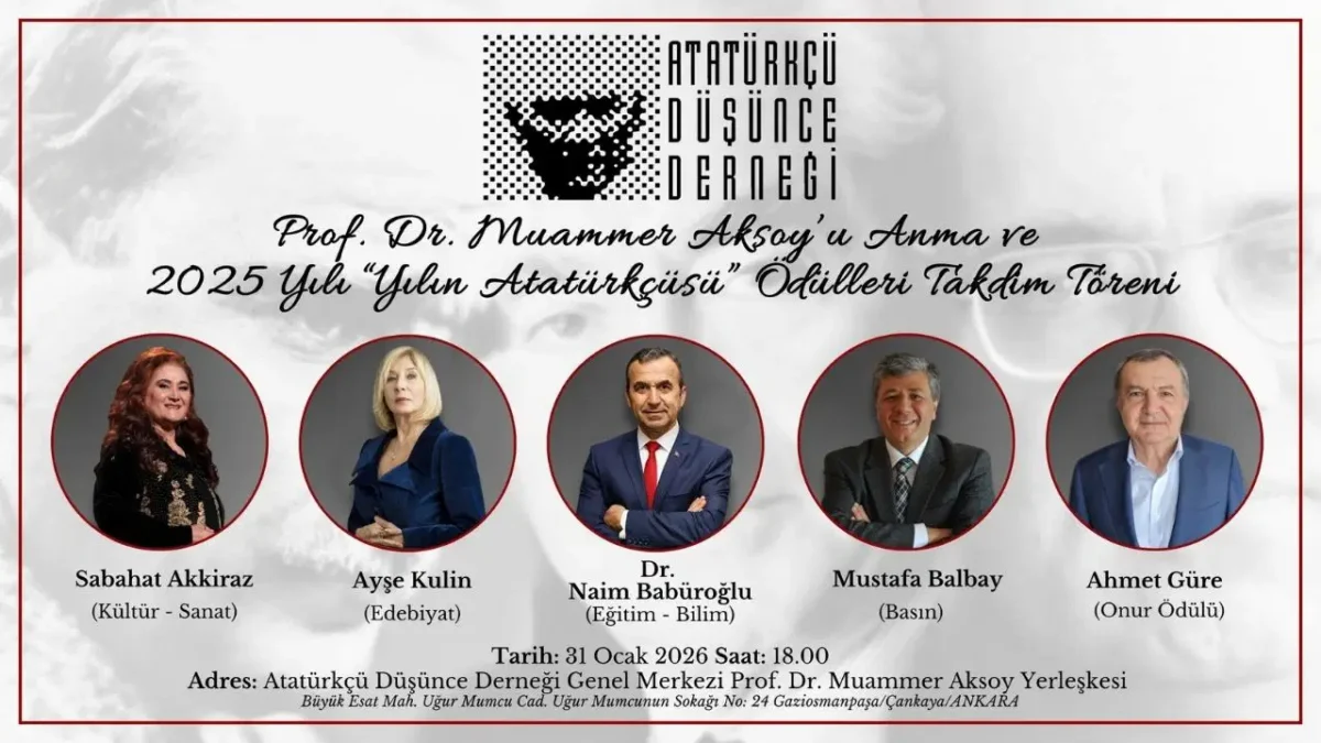 ADD tarafından verilen “Yılın Atatürkçüsü” ödüllerine layık görülen isimler açıklandı: Yazarımız Balbay’a ‘Yılın Atatürkçüsü’ ödülü