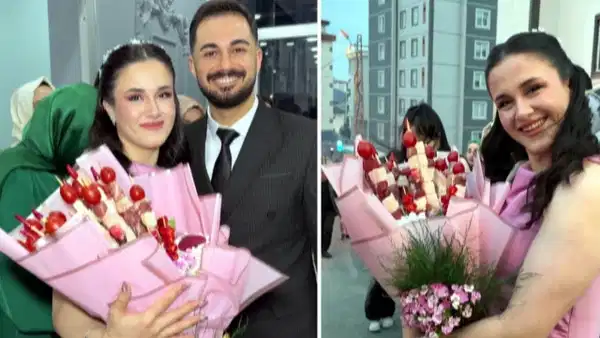 Kahramanmaraşlı kebapçıdan ezber bozan hamle: Kız istemeye kuşbaşı kebap buketiyle gitti