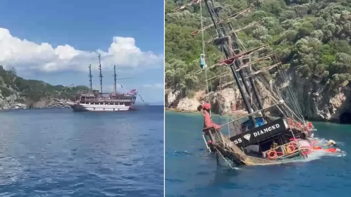 Marmaris’te 148 yolcunun bulunduğu tur teknesi battı: Görüntüler ortaya çıktı