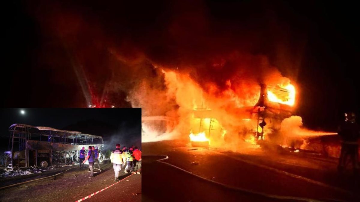 Denizli’de korkunç kaza… Yolcu otobüsü alev alev yandı: Biri bebek 8 ölü, 33 yaralı