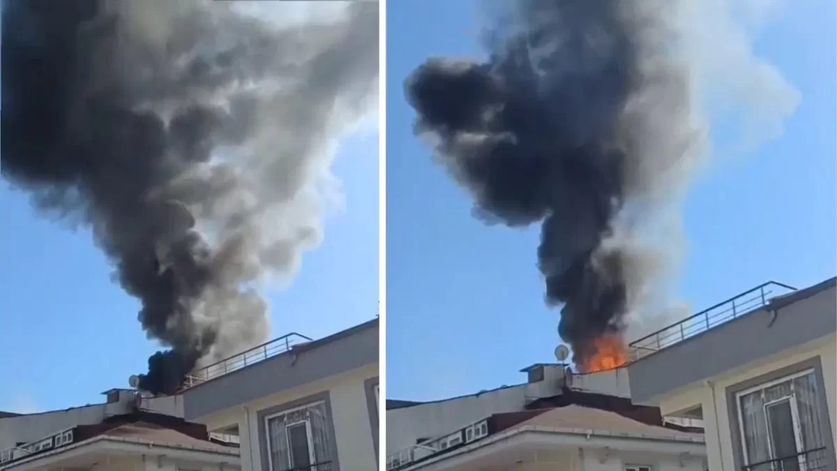 Küçükçekmece’de çatı yangını paniği: Binadakiler tahliye edildi, 3 kişi dumandan etkilendi